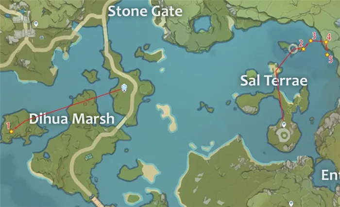 маршрут для фарма кор ляписа в солёных землях