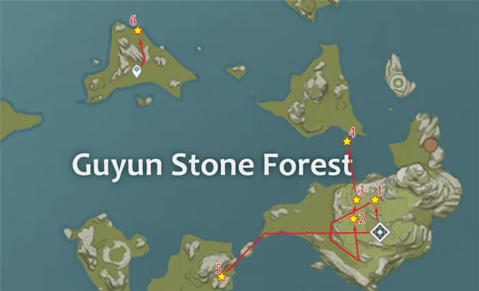 маршрут для фарма кор ляписа на в каменном лесу гуюнь