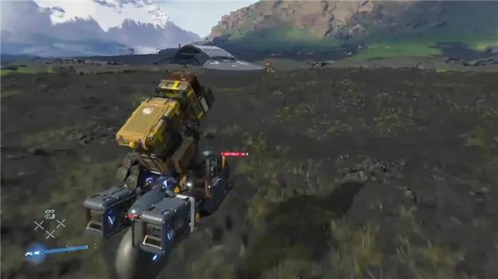 DeathStrandingSam едет на велосипеде.