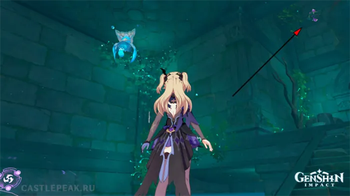 Релейный камень в отверстии крыши - подземелье дома Фунта в ударе Геншина